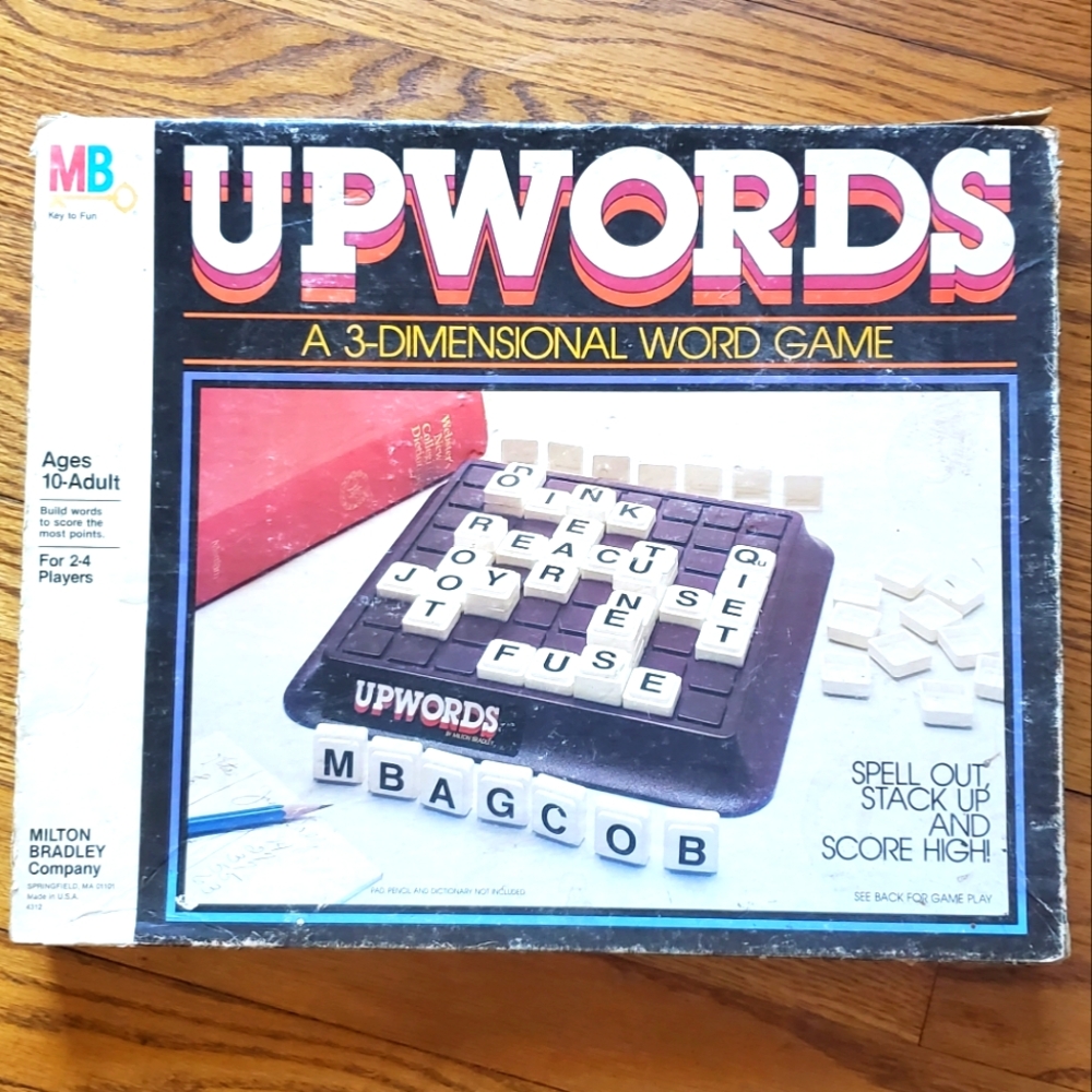 Vintage 1983 Upwords Tile Game Milton Bradley 100%‎ Complete
